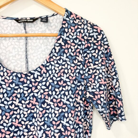 Land's End Navy Short Sleeve Fit & Flare Dress Size XS (2–4) - Picture 4 of 7